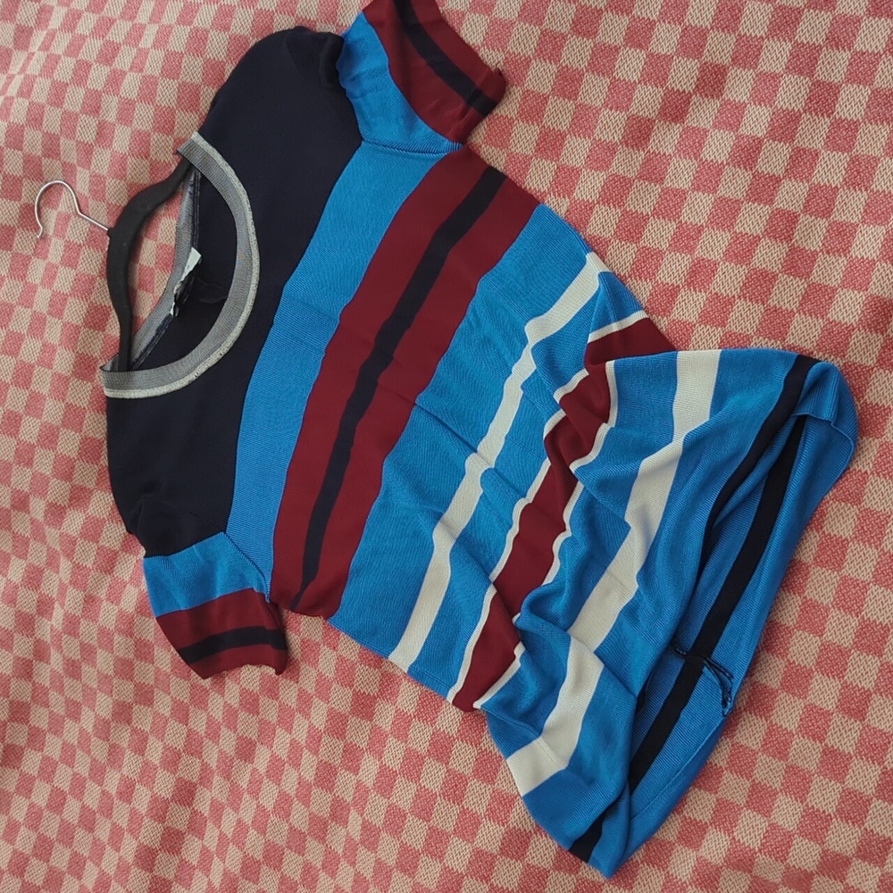 Sandro Women's Short Sleeve Tee/ Multicolor Stripes / Size 3